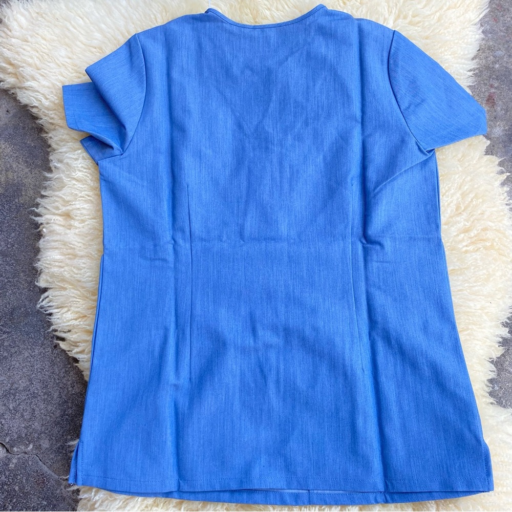 Figs Casma Three-Pocket Top in Heather Indigo Denim Size Small - Picture 3 of 6